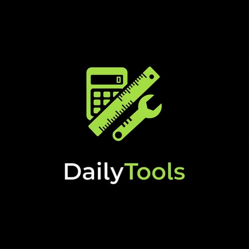 AI Design for create the app logo for DailyTools App, in which we have differnt calculators and convertors use E9FF70 code for logo with black background