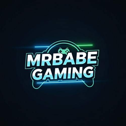 AI Design for A clean and modern gaming logo for a YouTube channel named "MrBabe Gaming". 
The logo should feature bold, stylish typography with a strong gaming vibe. 
Use a dark background with neon highlights (blue or green glow). 
Include a minimal gaming element like a controller or headset, but keep it simple and not cluttered. 
Add subtle glow or light effects to make the logo stand out. 
The design should look professional, minimal, and eye-catching, suitable for a gaming brand. 
High quality, 4K, sharp, centered composition.