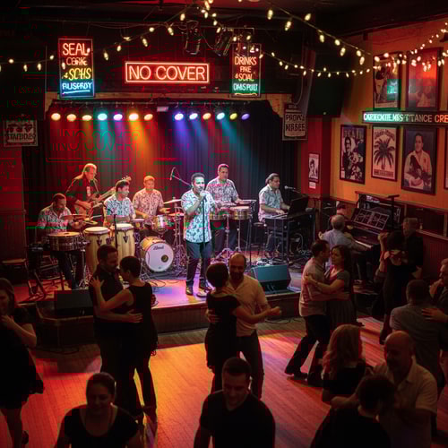 AI Design for Tú dijiste:
HAZ UNA IMAGEN ES UN ANTRO QUE TOCA MUSICA EN VIVO COMOI SALSA Y LA PROMOCION ES DE NO COVER