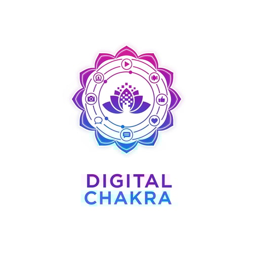AI Design for Design a trendy and unique logo for “Digital Chakara”, focused on social media, digital posts, and website growth. Include a modern chakra with pixel, digital network, and content creation symbols. Use fresh modern colors like gradient purple, blue, and pink. Clean and eye-catching for Instagram and reels branding.