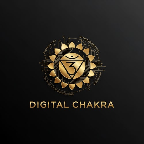 AI Design for Create a luxury and elegant logo for “Digital Chakara”. The logo should feature a golden chakra symbol combined with digital elements and subtle tech patterns. Use black and gold color palette. Modern typography with strong branding. Minimal, high-end, corporate, and premium feel. Suitable for global digital agency.