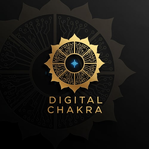 AI Design for Create a luxury and elegant logo for “Digital Chakara”. The logo should feature a golden chakra symbol combined with digital elements and subtle tech patterns. Use black and gold color palette. Modern typography with strong branding. Minimal, high-end, corporate, and premium feel. Suitable for global digital agency.