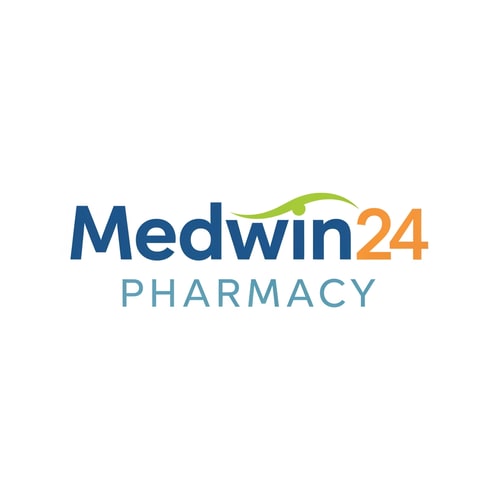AI Design for medwin24 pharmacy logo a unique style only text not use tect