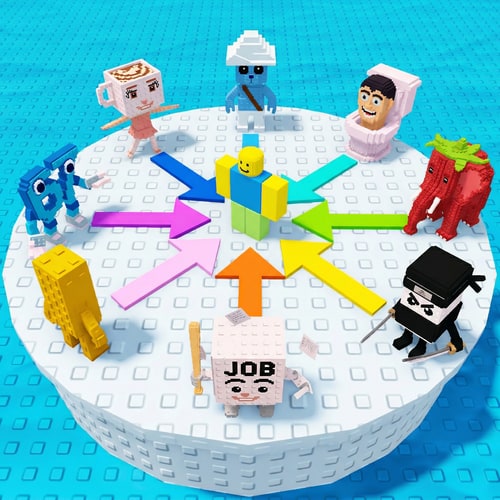 AI Design for replace these penguins with these characters, ensure the characters are sized down and positioned 1:1 with how the penguins are currently facing, ensure there are no duplicate characters used or warped appearances, shrink them down to make them fit as how the penguins currently fit