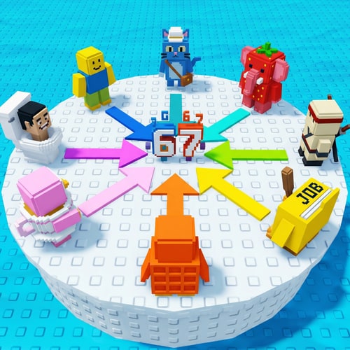 AI Design for replace these penguins with these characters, ensure the characters are sized down and positioned 1:1 with how the penguins are currently facing, ensure there are no duplicate characters used or warped appearances, shrink them down to make them fit as how the penguins currently fit