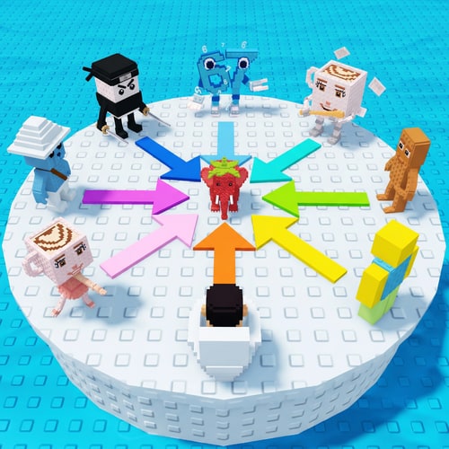 AI Design for replace these penguins with these characters, ensure the characters are sized down and positioned 1:1 with how the penguins are currently facing, ensure there are no duplicate characters used or warped appearances, shrink them down to make them fit as how the penguins currently fit