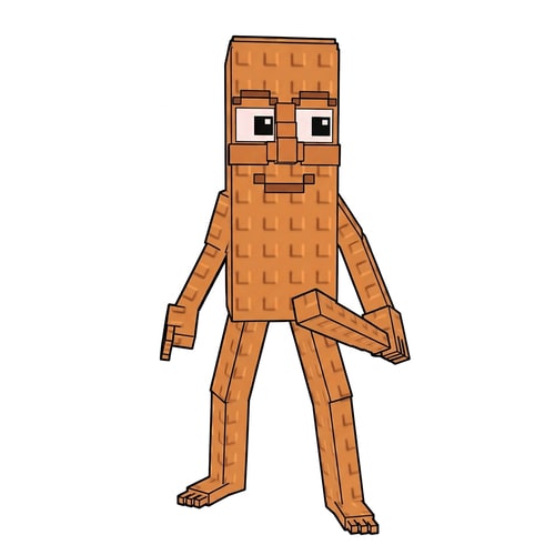 AI Design for give this character a thick black outline and make him look to the left DO NOT CHANGE ANYTHING ELSE