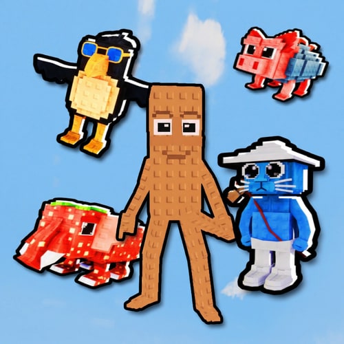 AI Design for look at these characters, make this character in the same EXACT STYLE as these reference photos ensure the character is facing and is sized and is bolded like the rest of these characters to ensure it fits in