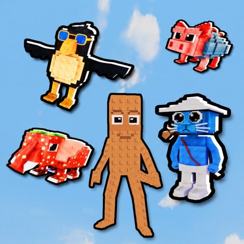 AI Design for look at these characters, make this character in the same EXACT STYLE as these reference photos ensure the character is facing and is sized and is bolded like the rest of these characters to ensure it fits in