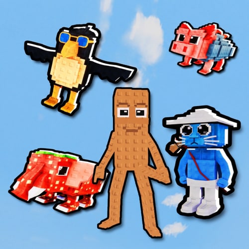 AI Design for look at these characters, make this character in the same EXACT STYLE as these reference photos ensure the character is facing and is sized and is bolded like the rest of these characters to ensure it fits in