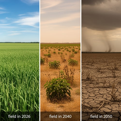 AI Design for i want  the  text  in the first field to be : "field in 2026", the second fild shoud be: "field in 2040" and the fird should be: "fieldin 2050"