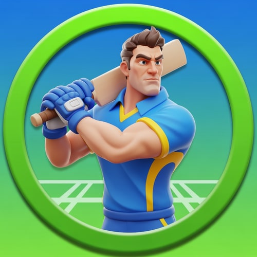 AI Design for 3D CRICKET GAME character Icon.