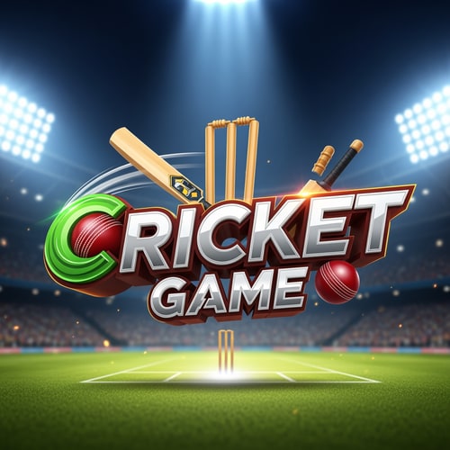 AI Design for 3D CRICKET GAME Text LOGO.
