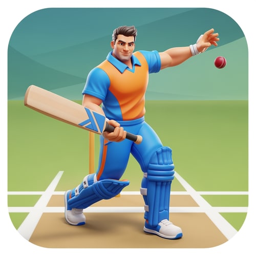 AI Design for 3D CRICKET GAME character Icon.