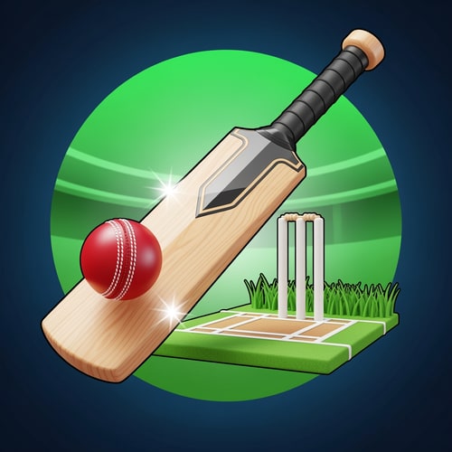 AI Design for 3D CRICKET GAME Icon.