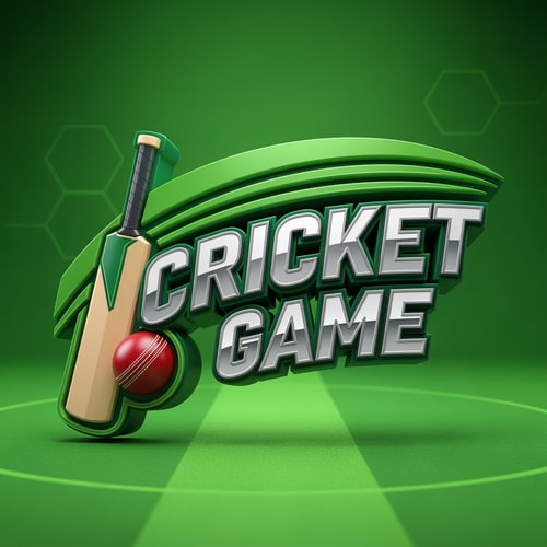 AI Design for You 3d CRICKET GAME Text Logo.