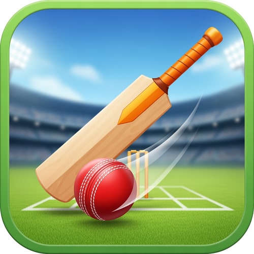 AI Design for 3D CRICKET GAME Icon.