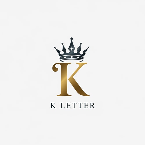 AI Design for Please make logo for my perfume brand K Letter Add Crown icon