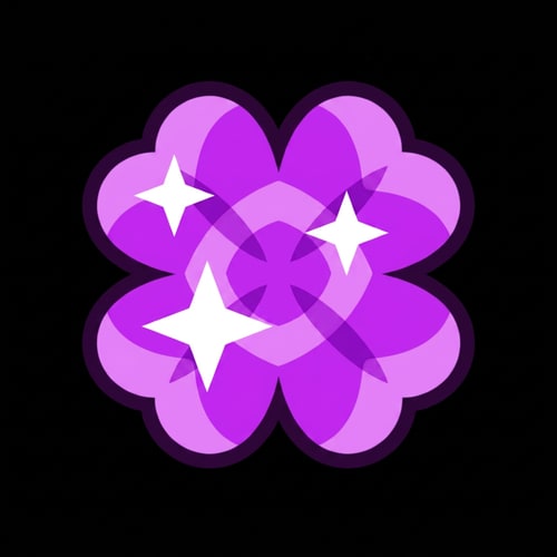 AI Design for replace the yellow clover with this purple clover DO NOT ALTER THE DESIGN ENSURE THAT THE PURPLE CLOVER SIZES UP TO MATCH THE YELLOW CLOVERS SIZE 1:1
