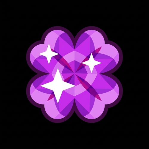 AI Design for replace the yellow clover with this purple clover DO NOT ALTER THE DESIGN ENSURE THAT THE PURPLE CLOVER SIZES UP TO MATCH THE YELLOW CLOVERS SIZE 1:1