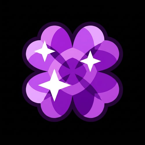 AI Design for replace the yellow clover with this purple clover DO NOT ALTER THE DESIGN ENSURE THAT THE PURPLE CLOVER SIZES UP TO MATCH THE YELLOW CLOVERS SIZE 1:1