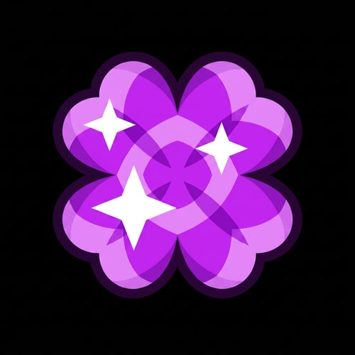AI Design for replace the yellow clover with this purple clover DO NOT ALTER THE DESIGN ENSURE THAT THE PURPLE CLOVER SIZES UP TO MATCH THE YELLOW CLOVERS SIZE 1:1