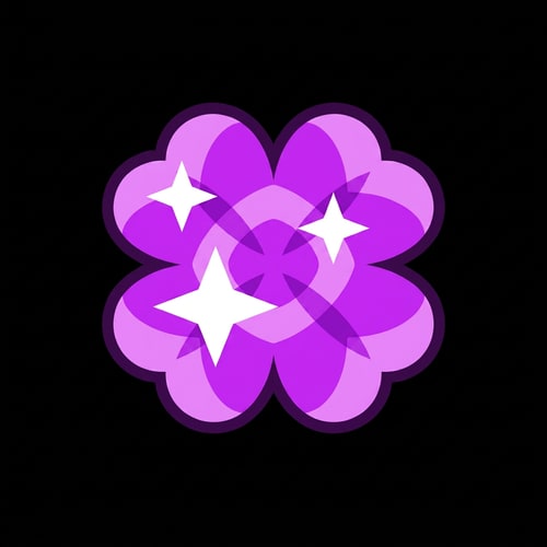 AI Design for replace the yellow clover with this purple clover DO NOT ALTER THE DESIGN ENSURE THAT THE PURPLE CLOVER SIZES UP TO MATCH THE YELLOW CLOVERS SIZE 1:1
