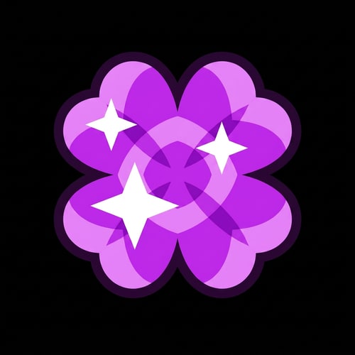 AI Design for replace the yellow clover with this purple clover DO NOT ALTER THE DESIGN ENSURE THAT THE PURPLE CLOVER SIZES UP TO MATCH THE YELLOW CLOVERS SIZE 1:1