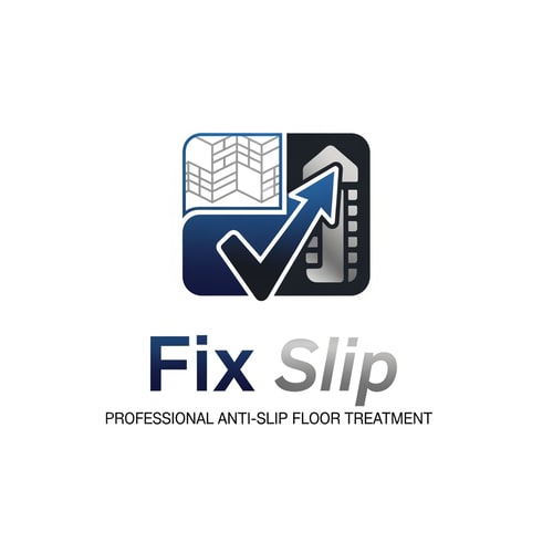 AI Design for logo for Fix Slip. Fix Slip is a Professional anti-slip treatment for floors, applied by certified technicians at your home. Target market is UAE. This is a premium service