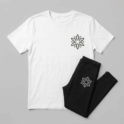 AI Design for Use photos to create a new picture style is Minimalism vector or icon to be used as logo put onto leggings and tshirts