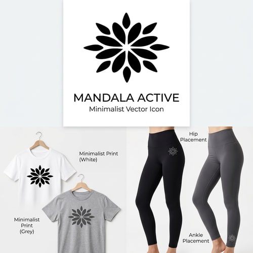 AI Design for Use photos to create a Minimalism vector or icon to be used as logo put onto leggings and tshirts