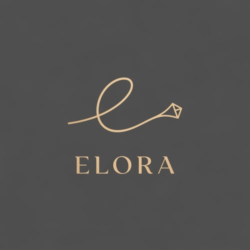 AI Design for Creating a logo for a brand named Elora is an exciting project. Since the name itself sounds elegant, airy, and sophisticated, the visual identity should reflect those qualities.

Here are four distinct design concepts for the Elora jewelry brand, ranging from minimalist to organic:

1. The "Ethereal E" (Minimalist/Modern)
The Concept: A stylized, fine-line letter "E" that mimics the curve of an earring or a delicate gold wire.

Visual Elements: Use a "monoline" style where the letter "E" is formed by one continuous, flowing line. One end of the line could taper off into a small dot or a diamond shape.

Color Palette: Champagne gold on a charcoal grey or cream background.

Typography: A clean, high-contrast Serif font (like Bodoni or Playfair Display) with wide letter spacing.

2. The "Botanical Bloom" (Organic/Boho-Chic)
The Concept: Integrating the name into a soft floral or leaf motif, representing natural beauty and "blooming" elegance.

Visual Elements: A delicate hand-drawn wreath or a single olive branch curving around the name "Elora." This gives the brand a handmade, artisan feel.

Color Palette: Sage green, soft terracotta, or dusty rose.

Typography: An elegant, thin Sans-Serif (like Montserrat Light) to keep the focus on the illustration.

3. The "Celestial Spark" (Luxury/Glamour)
The Concept: Focusing on the light-reflecting quality of earrings.

Visual Elements: A minimalist "North Star" or a cluster of three small four-pointed stars positioned just above the "a" in Elora.

Color Palette: Midnight blue and silver, or white and rose gold.

Typography: A bold, modern Serif font with sharp edges to convey high-end luxury.

4. The "Abstract Silhouette" (Artistic/Unique)
The Concept: A logo that hints at the product without being too literal.

Visual Elements: Two overlapping circles or teardrop shapes of different thicknesses, representing the symmetry of a pair of earrings.

Color Palette: Monochromatic black and white for a timeless, high-fashion look.

Typography: A custom script or a very fluid, "hand-written" calligraphy style for the word "Elora."