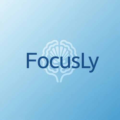 AI Design for create a logo for the APP called FocusLy the app is for clam and treatment