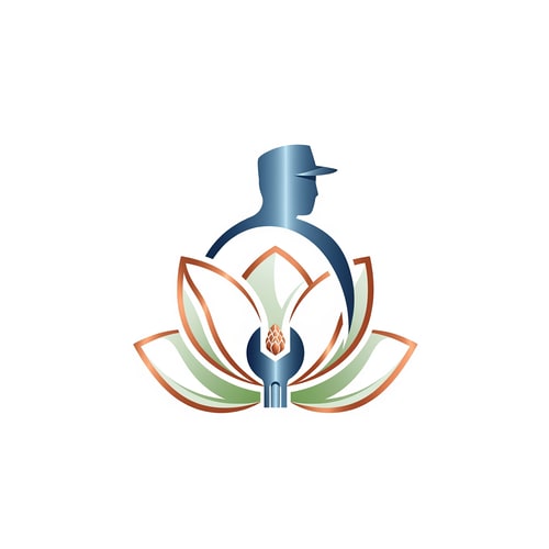 AI Design for Design a clean, memorable logo featuring a stylized plumber figure formed from a magnolia flower. The magnolia petals should subtly shape the silhouette of the character, with smooth, simplified lines suitable for branding. Integrate plumbing elements like a wrench, pipe, or valve into the design in a minimal, cohesive way—either as part of the figure or cleverly hidden within the petals.

Use a balanced, vector-style aesthetic with strong line work and clear negative space. Keep details simplified for scalability across print and digital use. Color palette should be limited and professional—soft whites, muted greens, and metallic copper or blue accents. The overall feel should blend natural elegance (from the magnolia) with reliability and craftsmanship (from plumbing).

The logo should work well in monochrome and be adaptable for light and dark backgrounds. Centered composition, modern, slightly bold, and easily recognizable at small sizes.