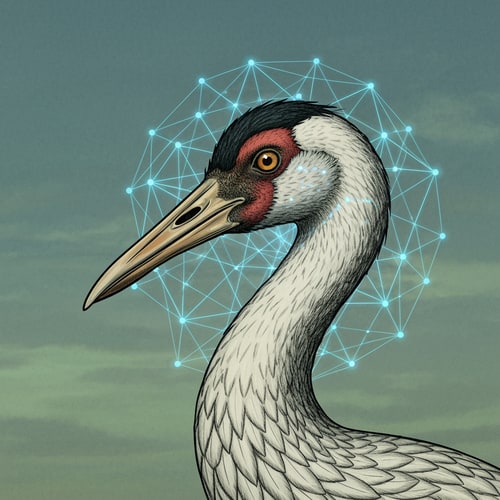 AI Design for crescent crane head with social network design AI