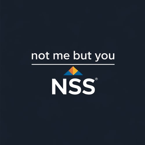 AI Design for Professional logo design with "not me but you" and nss logo