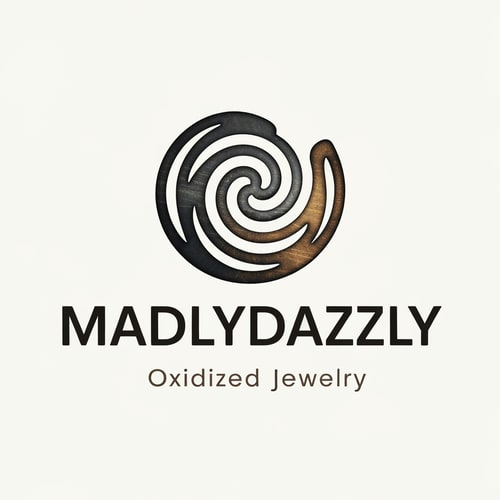 AI Design for make me a logo for jewellery website for oxidised jewelleries, company name madlydazzly