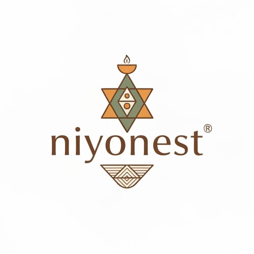 AI Design for create company name and logo for "niyonest" vastu style