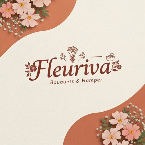 AI Design for A logo with fleuriva name for my bouquet and hamper buisness