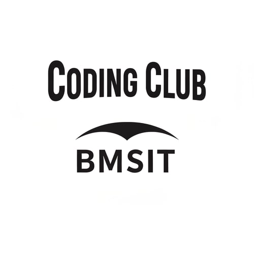 AI Design for i need a logo type which coding club written on it
below tht BMSIT 
a lil bit curve like upside down u
it shld be bold strong 
like how text will be there on varsity jackets