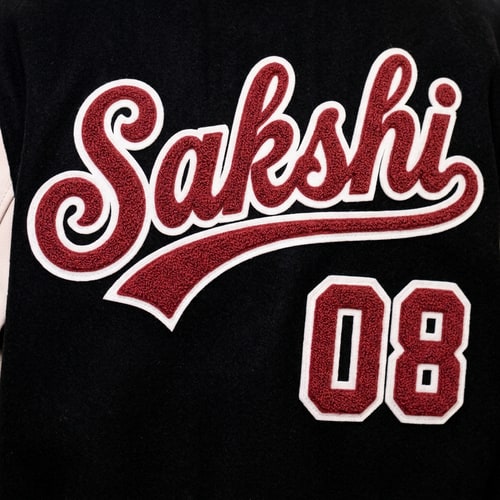 AI Design for i need u to generate the same for the word SAKSHI
the whole word in a single like
keep the font type the same as the image provided
red font color
wid border
white outside borderline
same underline format n all
the curver the font same
and a seperate 08 number too