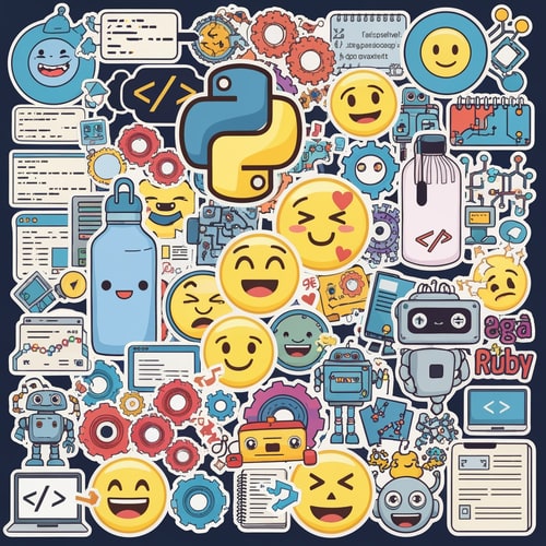 AI Design for coding related stickers