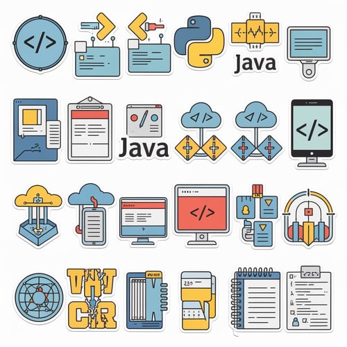 AI Design for coding related stickers