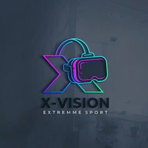 AI Design for i want to create a logo for X-vision. Its a company which offer a safe oppurtinity to try extreme sport via VR