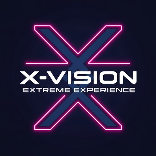 AI Design for i want to create a logo for X-vision. Its a company which offer a safe oppurtinity to try extreme sport via VR. The motto is extreme experience