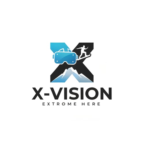 AI Design for i want to create a logo for X-vision. Its a company which offer a safe oppurtinity to try extreme sport via VR. The motto is extreme experience