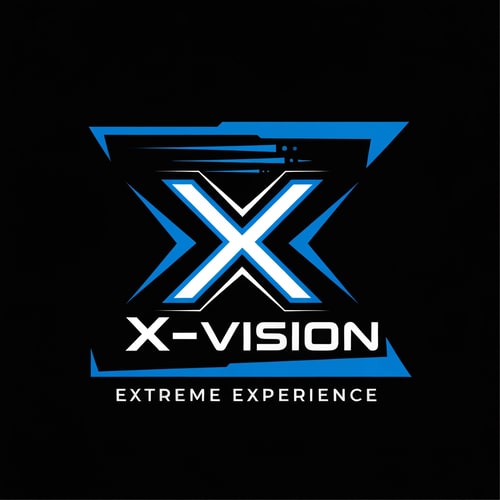AI Design for i want to create a logo for X-vision. Its a company which offer a safe oppurtinity to try extreme sport via VR. The motto is extreme experience