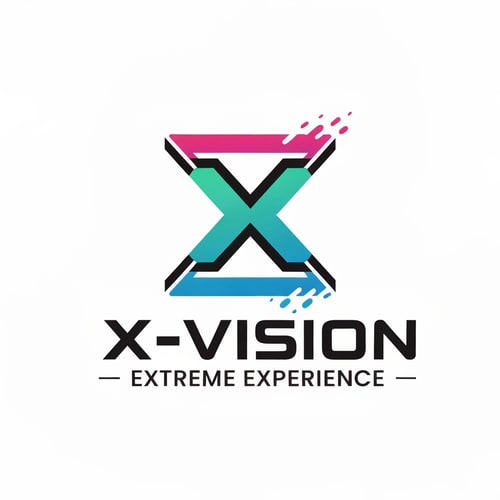 AI Design for i want to create a logo for X-vision. Its a company which offer a safe oppurtinity to try extreme sport via VR. The motto is extreme experience