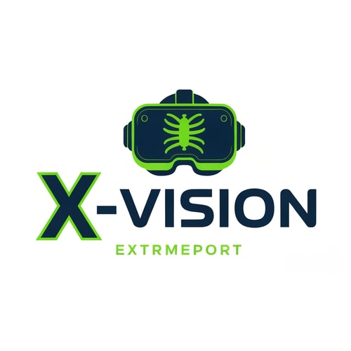 AI Design for i want to create a logo for X-vision. Its a company which offer a safe oppurtinity to try extreme sport via VR. The motto is extreme experience