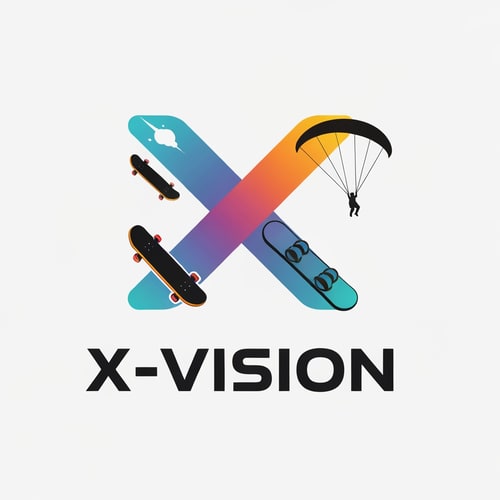 AI Design for i want to create a logo for X-vision. Its a company which offer a safe oppurtinity to try extreme sport via VR. The motto is extreme experience